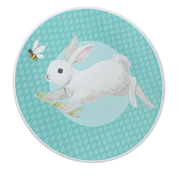 Pottery Barn Kids Melamine Plates Easter Bunny Rabbit Springtime Toddler Meal 9" - Picture 2 of 5